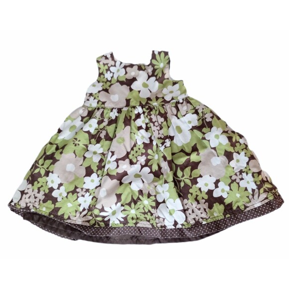Carter's Brown/Green Layered Dress sz 6M Girls - Picture 1 of 5